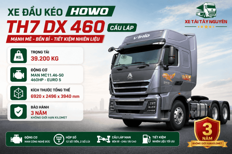 Xe Đầu Kéo HOWO TH7 DX 460 Cầu Láp